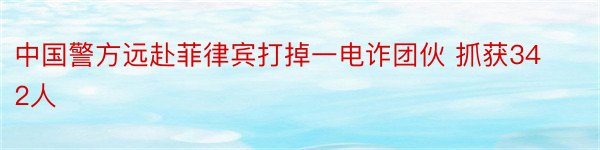 中国警方远赴菲律宾打掉一电诈团伙 抓获342人