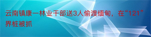 云南镇康一林业干部送3人偷渡缅甸，在“121”界桩被抓