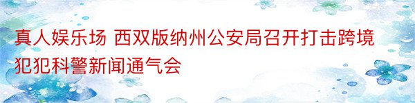 真人娱乐场 西双版纳州公安局召开打击跨境犯犯科警新闻通气会