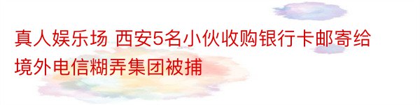 真人娱乐场 西安5名小伙收购银行卡邮寄给境外电信糊弄集团被捕