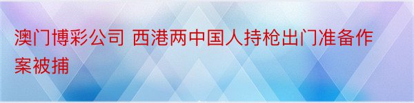 澳门博彩公司 西港两中国人持枪出门准备作案被捕