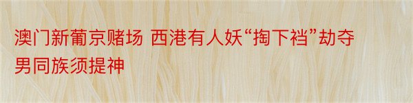 澳门新葡京赌场 西港有人妖“掏下裆”劫夺 男同族须提神