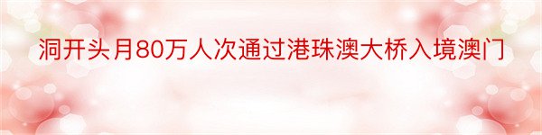 洞开头月80万人次通过港珠澳大桥入境澳门