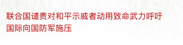 联合国谴责对和平示威者动用致命武力呼吁国际向国防军施压