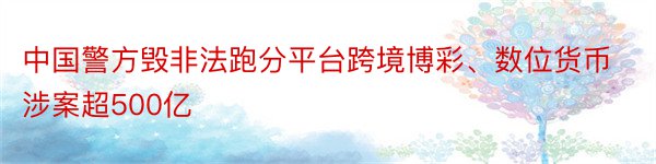 中国警方毁非法跑分平台跨境博彩、数位货币涉案超500亿