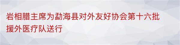 岩相腊主席为勐海县对外友好协会第十六批援外医疗队送行