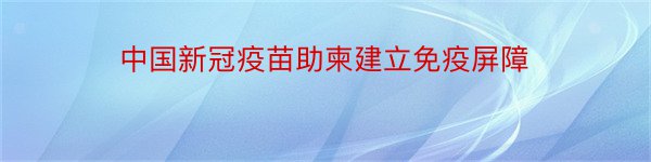 中国新冠疫苗助柬建立免疫屏障