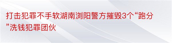 打击犯罪不手软湖南浏阳警方摧毁3个“跑分”洗钱犯罪团伙