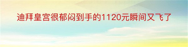 迪拜皇宫很郁闷到手的1120元瞬间又飞了