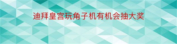 迪拜皇宫玩角子机有机会抽大奖