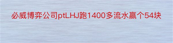 必威博弈公司ptLHJ跑1400多流水赢个54块