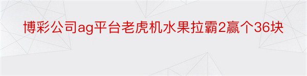 博彩公司ag平台老虎机水果拉霸2赢个36块