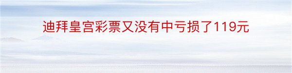 迪拜皇宫彩票又没有中亏损了119元