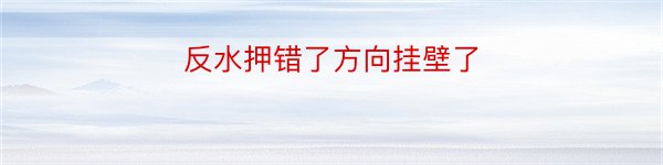 反水押错了方向挂壁了