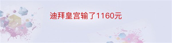 迪拜皇宫输了1160元