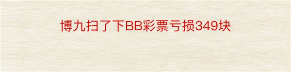 博九扫了下BB彩票亏损349块